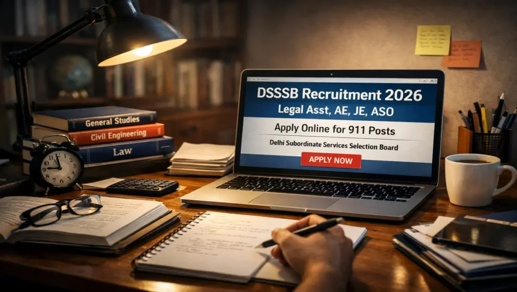 DSSSB Legal Asst AE JE ASO Recruitment 2026