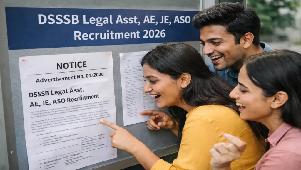 DSSSB Legal Asst AE JE ASO Recruitment 2026