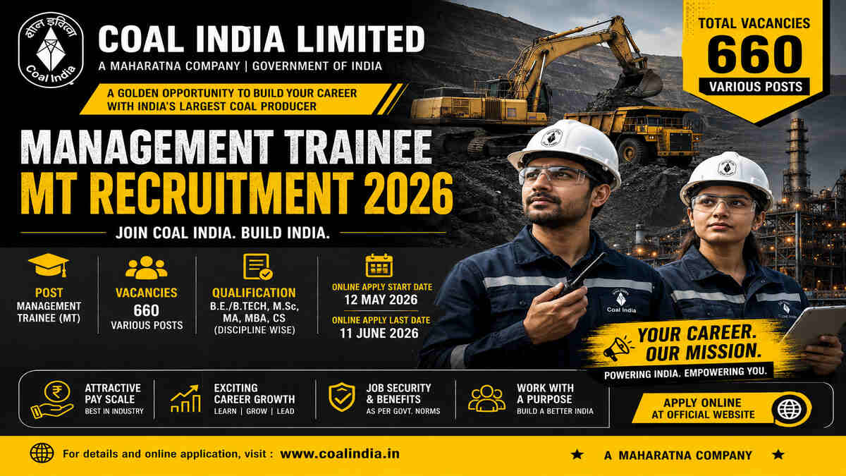 Coal India CIL Management Trainee MT Recruitment 2026